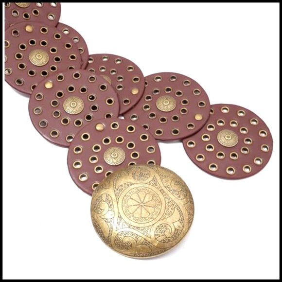Vintage Western Wide Disc Belt Boho Concho Adjustable Waist Belt for Women main image 4